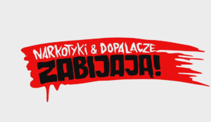 napis dopalacze zabijają na czerwonym tle