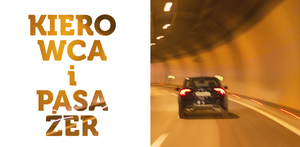 z lewej strony napis kierowca i pasażer z prawej strony zdjęcie samochodu