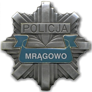 gwiazda policyjna z napisem policja Mrągowo