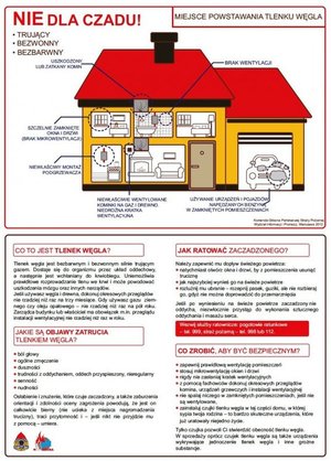 ulotka z narysowanym domem i napisem Nie dla czadu