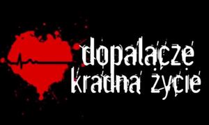 na czarnym tle czerwone serce z prawej strony napis dopalacze kradną życie