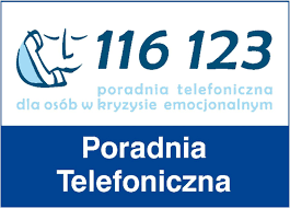 numer 116 12 i słuchawka telefonu, na dole napis poradnia telefoniczna dla osób w kryzysie emocjonalnym