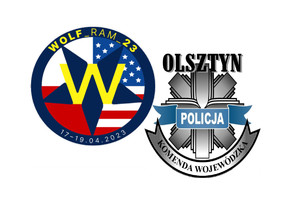 Logo FBI oraz logo KWP Olsztyn