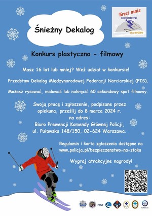 plakat promujący konkurs Śnieżny Dekalog