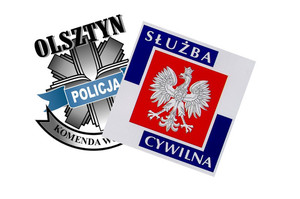 logo Komendy Wojewódzkiej policji w Olsztynie i logo służby cywilnej