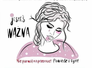 rysunek kobiety i napis Jesteś ważna