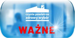 obrazek domu i napis: czyste powietrze zdrowy wybór WAŻNE