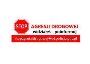 znak stop i napis stop agresji drogowej. widziałeś- poinformuj