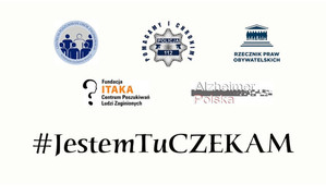 loga instytucji i napis#JestemTuCZEKAM