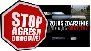 znak stopu i napis stop agresji drogowej