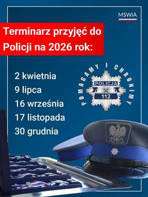 zdjęcie z datami naboru do Policji na 2026 r.